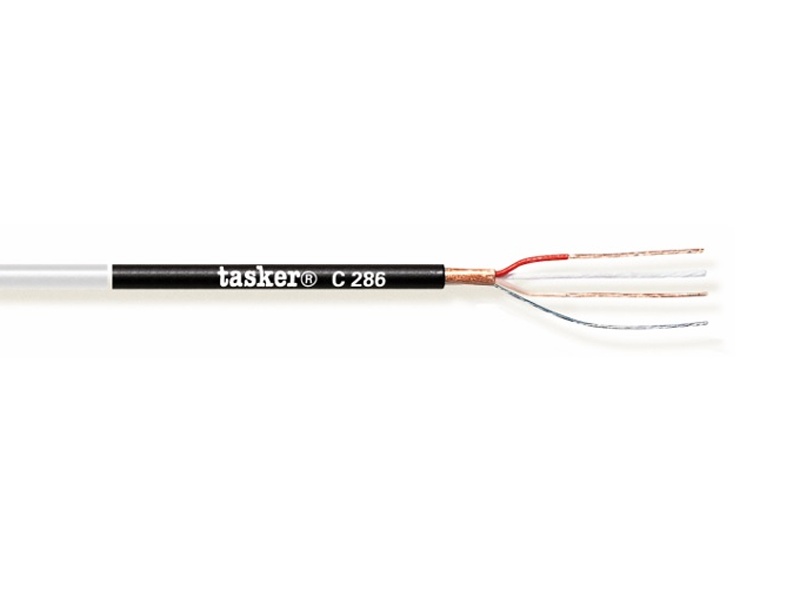tasker c286 100m | gebalanceerde microfoonkabel 2x0,22, zwart